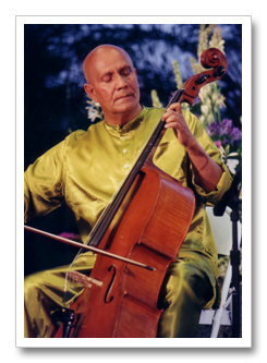 Sri Chinmoy playing cello